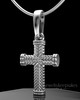 Solid 14k White Gold Braided Cross Permanently Sealed Keepsake Jewelry