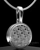 Solid 14k White Gold Patterned Round Permanently Sealed Keepsake Jewelry