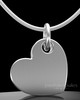 Solid 14k White Gold Angled Heart Permanently Sealed Keepsake Jewelry