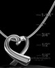 Solid 14k White Gold Ribboned Heart Permanently Sealed Cremation Pendant