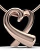 Rose Gold Plated Ribboned Heart Permanently Sealed Cremation Pendant