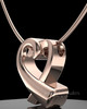 Rose Gold Plated Ribboned Heart Permanently Sealed Cremation Pendant