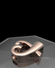 Rose Gold Plated Ribboned Heart Permanently Sealed Cremation Pendant