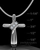 Sterling Silver Elegant Cross Permanently Sealed Cremation Pendant