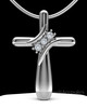 Solid 14k White Gold Elegant Cross Permanently Sealed Cremation Pendant