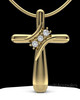 Gold Plated over Sterling Elegant Cross Permanently Sealed Cremation Pendant