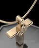 Solid 14k Gold Elegant Cross Permanently Sealed Cremation Pendant