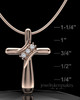 Rose Gold Plated over Sterling Elegant Cross Permanently Sealed Cremation Pendant