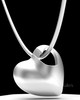 Solid 14K White Gold Small Natural Heart Permanently Sealed Cremation Pendant