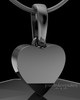 Black Plated Wholesome Heart Permanently Sealed Waterproof Keepsake Jewelry