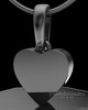 Black Plated Wholesome Heart Permanently Sealed Waterproof Keepsake Jewelry