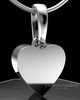 Solid 14K White Gold Wholesome Heart Permanently Sealed Waterproof Keepsake Jewelry