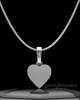 Solid 14K White Gold Wholesome Heart Permanently Sealed Waterproof Keepsake Jewelry