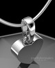 Solid 14K White Gold Wholesome Heart Permanently Sealed Waterproof Keepsake Jewelry
