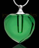 Necklace Urn Green Kind Heart Glass Locket