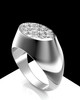 Solid 14k White Gold Men's Signet Permanently Sealed Cremation Ring