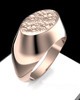 Solid 14k Rose Gold Men's Signet Permanently Sealed Cremation Ring