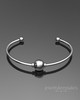Solid 14K White Gold Permanently Sealed Waterproof Fixed Cape Bracelet