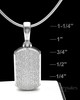 Sterling Silver Textured Dog Tag Permanently Sealed Waterproof Cremation Pendant