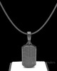 Black Plated Textured Dog Tag Permanently Sealed Waterproof Cremation Pendant