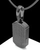 Black Plated Textured Dog Tag Permanently Sealed Waterproof Cremation Pendant