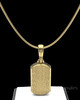 Gold Plated Textured Dog Tag Permanently Sealed Waterproof Cremation Pendant