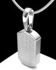 Solid 14k White Gold Textured Dog Tag Permanently Sealed Waterproof Cremation Pendant
