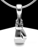 Sterling Silver Boxing Glove Permanently Sealed Waterproof Cremation Pendant