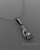 Black Plated Boxing Glove Permanently Sealed Waterproof Cremation Pendant