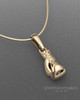 Solid 14k Gold Boxing Glove Permanently Sealed Waterproof Cremation Pendant