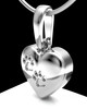 Sterling Silver Heart with Paws Permanently Sealed Waterproof Cremation Pendant