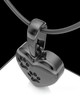 Black Plated Heart with Paws Permanently Sealed Waterproof Cremation Pendant