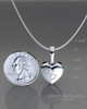 Solid 14k White Gold Heart with Paws Permanently Sealed Waterproof Cremation Pendant