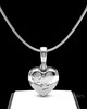 Solid 14k White Gold Heart with Paws Permanently Sealed Waterproof Cremation Pendant