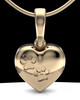 Solid 14k Gold Heart with Paws Permanently Sealed Waterproof Cremation Pendant