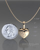 Solid 14k Gold Heart with Paws Permanently Sealed Waterproof Cremation Pendant