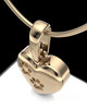 Solid 14k Gold Heart with Paws Permanently Sealed Waterproof Cremation Pendant