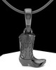 Black Plated Cowboy Boot Permanently Sealed Waterproof Cremation Pendant
