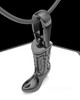 Black Plated Cowboy Boot Permanently Sealed Waterproof Cremation Pendant