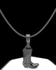 Black Plated Cowboy Boot Permanently Sealed Waterproof Cremation Pendant