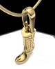 Gold Plated Cowboy Boot Permanently Sealed Waterproof Cremation Pendant