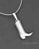 Solid 14k White Gold Cowboy Boot Permanently Sealed Waterproof Cremation Pendant