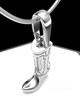 Solid 14k White Gold Cowboy Boot Permanently Sealed Waterproof Cremation Pendant