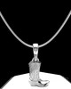 Solid 14k White Gold Cowboy Boot Permanently Sealed Waterproof Cremation Pendant