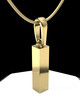 Gold Plated Textured Rectangle  Permanently Sealed Waterproof Cremation Pendant