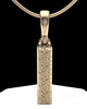 Solid 14k Gold Textured Rectangle  Permanently Sealed Waterproof Cremation Pendant