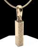 Solid 14k Gold Textured Rectangle  Permanently Sealed Waterproof Cremation Pendant