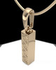 Solid 14k Gold Textured Rectangle  Permanently Sealed Waterproof Cremation Pendant
