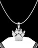 Sterling Silver Paw Permanently Sealed Waterproof Cremation Pendant