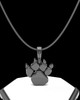 Black Plated Paw Permanently Sealed Waterproof Cremation Pendant